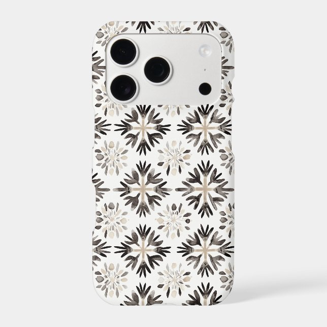 Cream Black Abstract iPhone Case (Back)