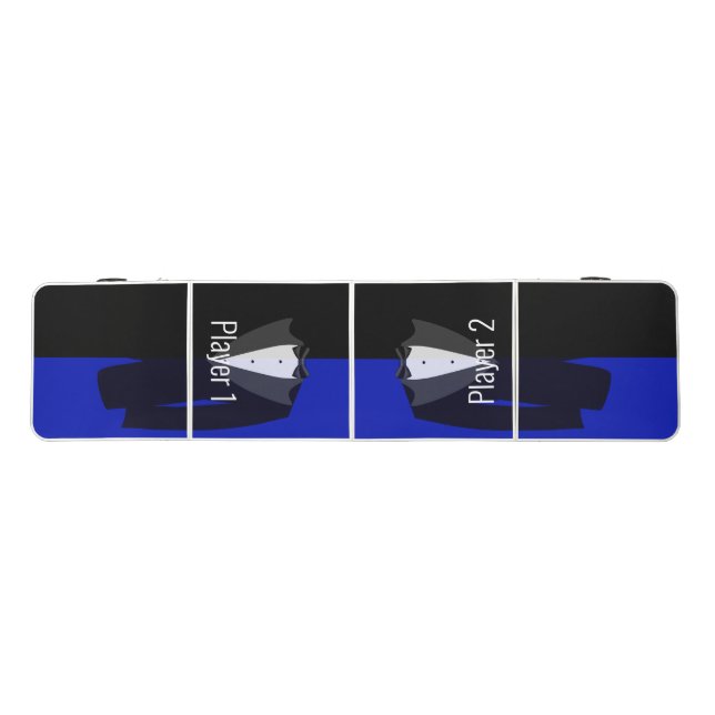 Cream & black bachelor party beer pong table (Top)