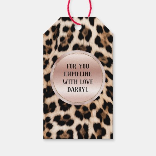 Cream Black Brown Leopard Blush Pink  Gift Tags