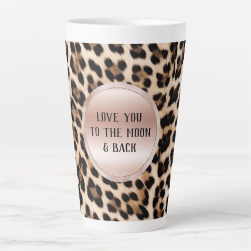 Cream Black Brown Leopard Blush Pink  Latte Mug