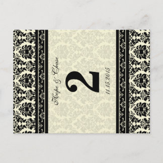 Cream & Black Damask Postcard