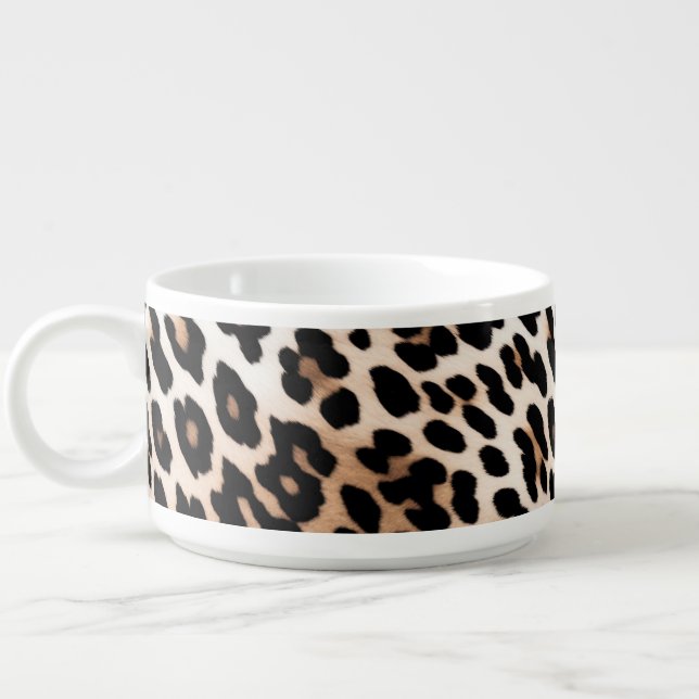 Cream Black Leopard     Bowl (Right)