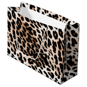 Cream Black Leopard Large Gift Bag