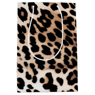 Cream Black Leopard     Medium Gift Bag