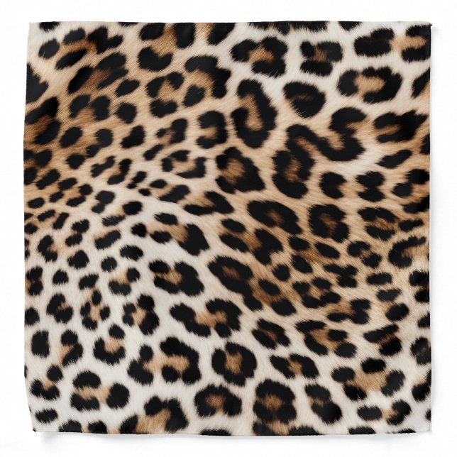 Cream Black Leopard Print Bandana (Front)