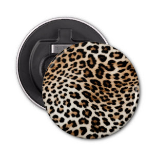 Cream Black Leopard Print Bottle Opener