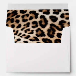 Cream Black Leopard Print Envelope
