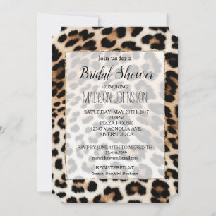 Cream Black Leopard Print Invitation