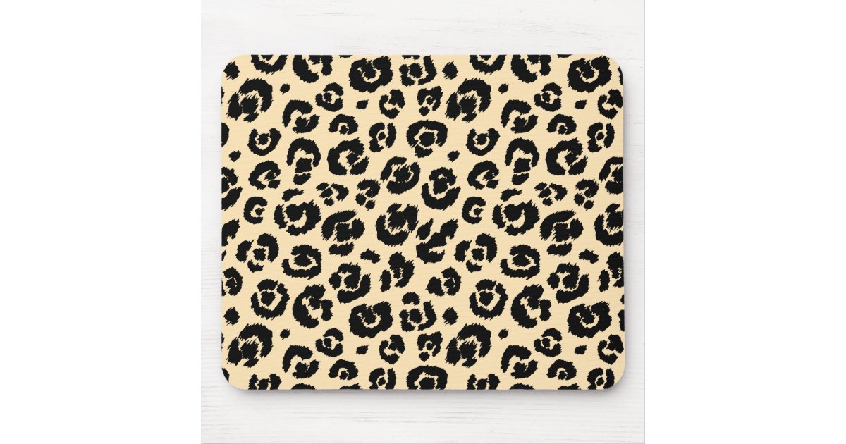 Cream Black Leopard Print Mouse Pad | Zazzle
