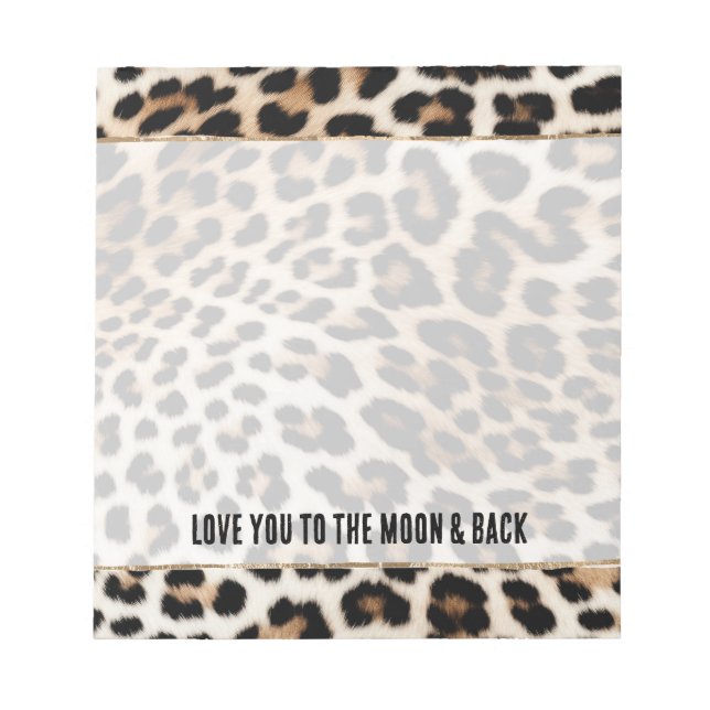 Cream Black Leopard Print Notepad (Front)