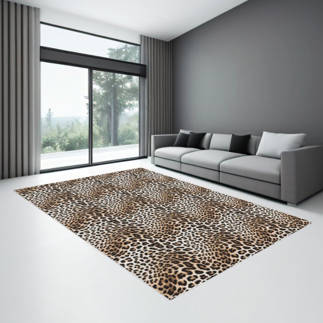 Cream Black Leopard Print Rug (Insitu (Indoor 3))