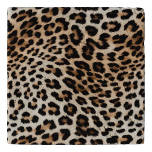 Cream Black Leopard Print Trivet