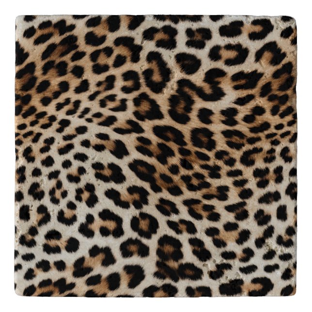 Cream Black Leopard Print Trivet (Front)