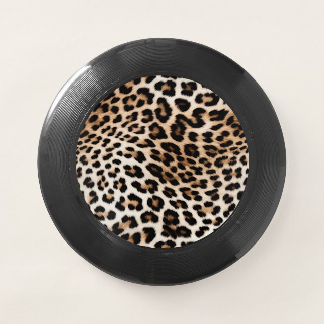 Cream Black Leopard Print Wham-O Frisbee (Front)