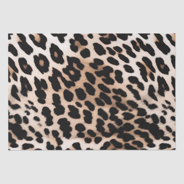 Cream Black Leopard     Tissue Paper (Front)