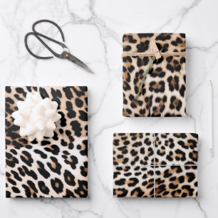Cream Black Leopard     Wrapping Paper Sheets