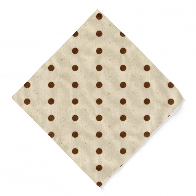 Cream & Black Micro Polka Dot  Bandana (Front)
