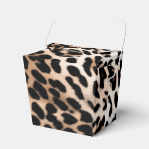 Cream Black Peach Leopard Wedding Favor Boxes
