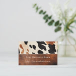 Cream Black Southwest Cowhide Business Card