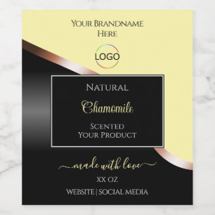 Cream Black Wavy Rose Gold with Logo Product Label