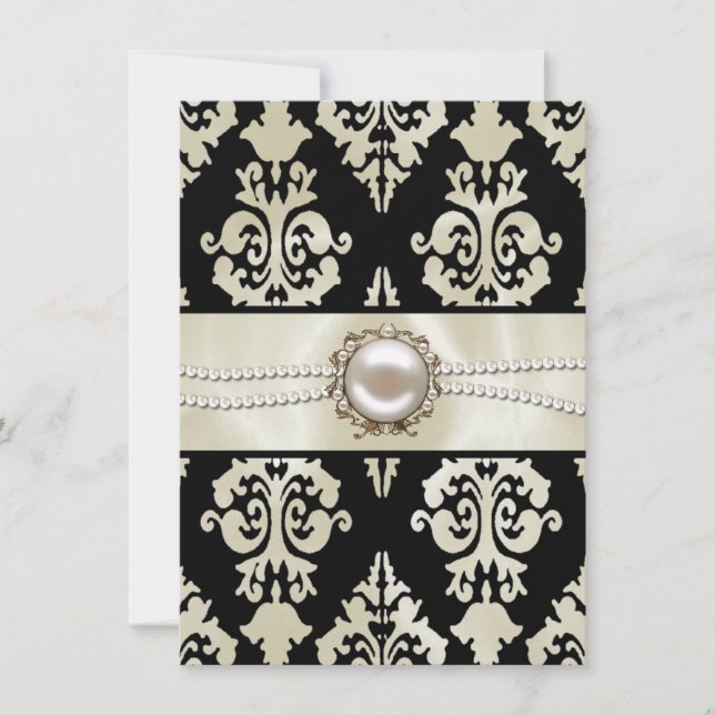 Cream & Black Wedding Rehearsal Dinner Invitation (Front)