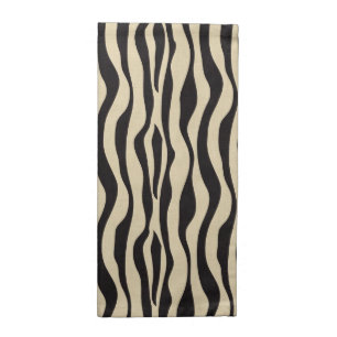 Cream Black Zebra Print Cloth Napkin