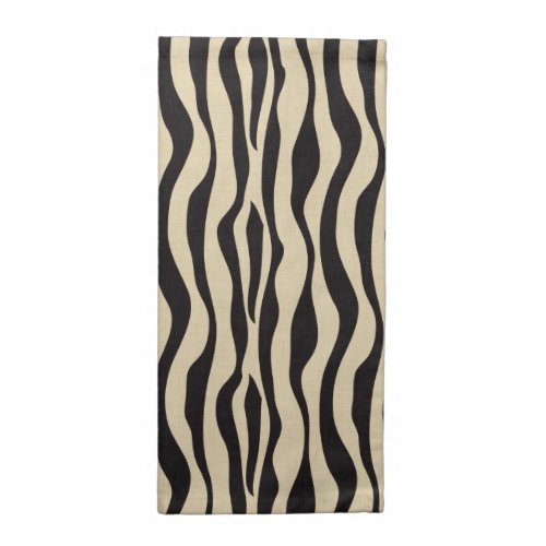 Cream Black Zebra Print Cloth Napkin