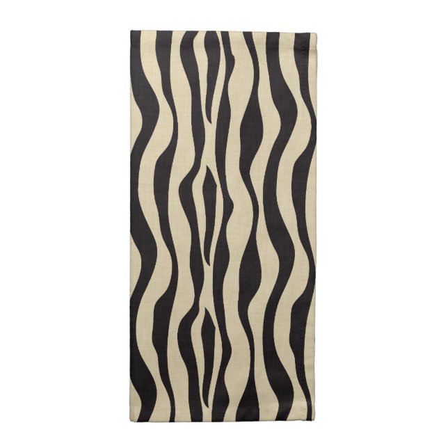 Cream Black Zebra Print Cloth Napkin (Half Fold)