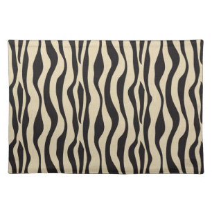 Cream Black Zebra Print Cloth Placemat