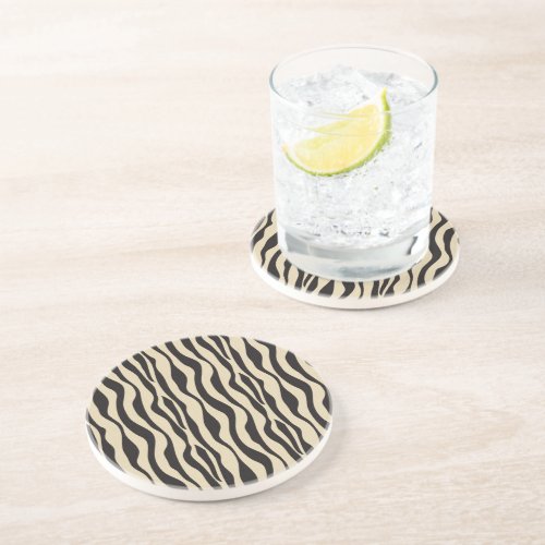 Cream Black Zebra Print Coaster