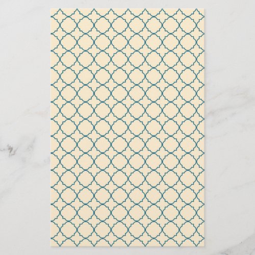 Cream  Blue Quatrefoil Design Soap Wrap Paper