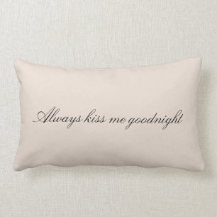 Cream Blush Always Kiss Me Goodnight Lumbar Pillow