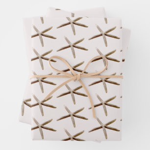 Cream Blush Ocean Starfish Wrapping Paper Sheets
