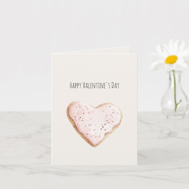 Cream Blush Pink Heart Valentine's Day Card (Small Plant)