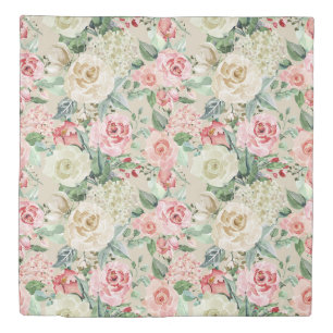 cream blush roses spring floral duvet cover