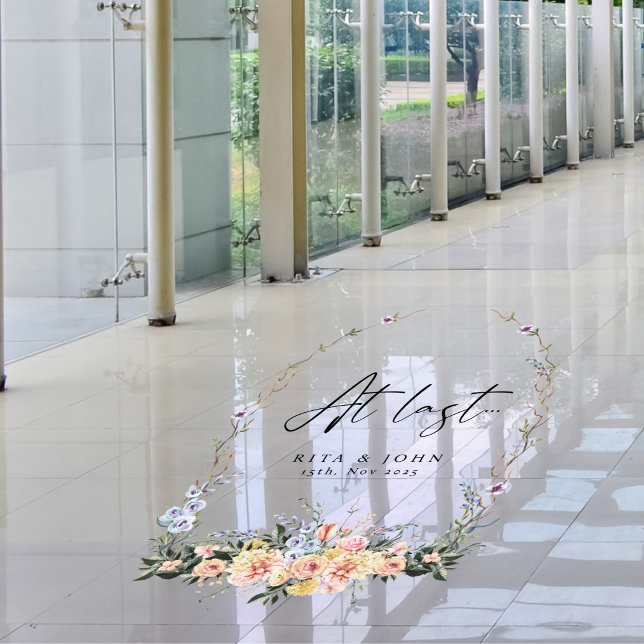 Cream Boho Floral Wedding Aisle Entrance Floor Decals (Creator Uploaded)