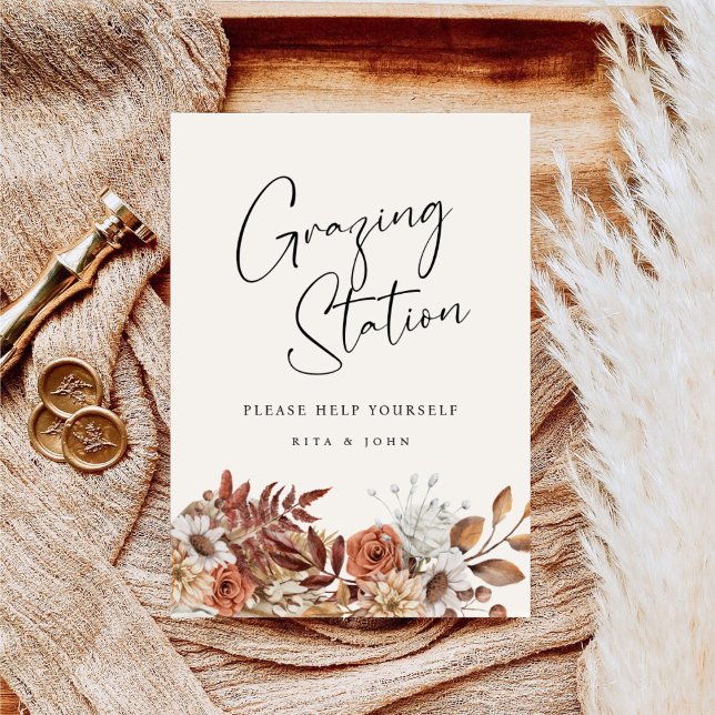 Cream Boho Grazing Station Table Wedding Sign (Creator Uploaded)