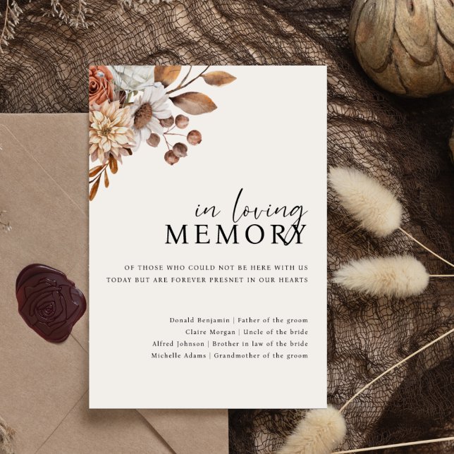 Cream Boho In loving memory Wedding Sign (Creator Uploaded)