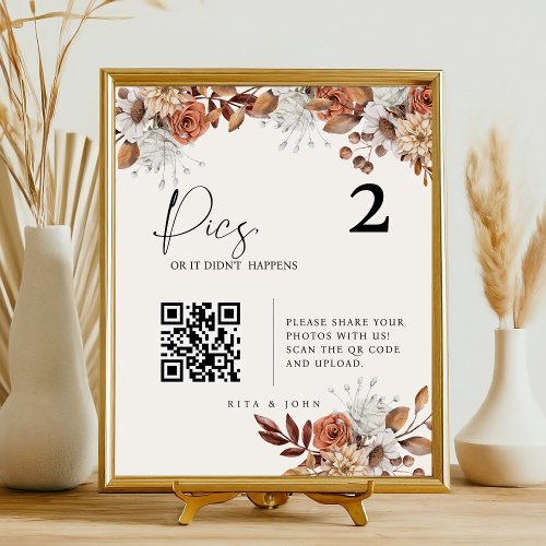 Cream Boho Pics or didnt Happen Seating Chart Pedestal Sign