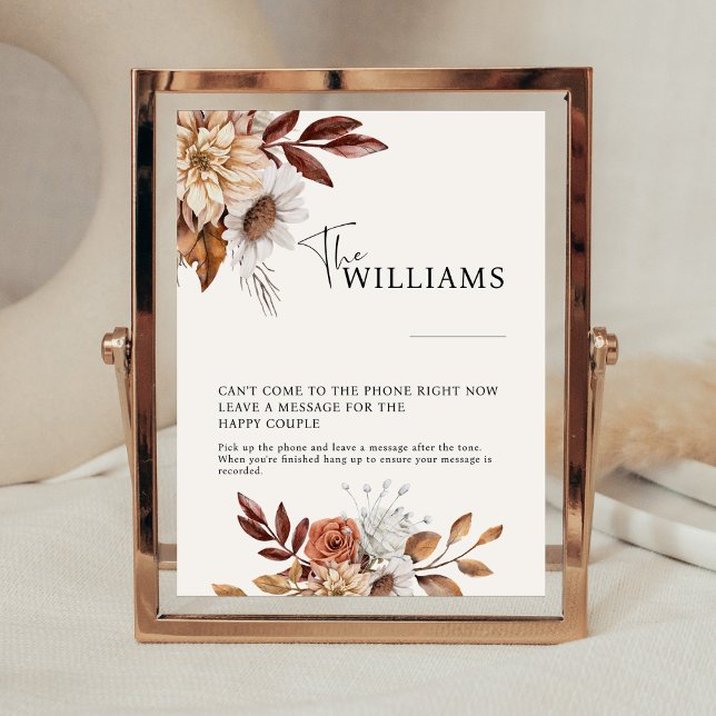 Cream Boho Wedding Telephone Audio Guestbook Sign (Creator Uploaded)