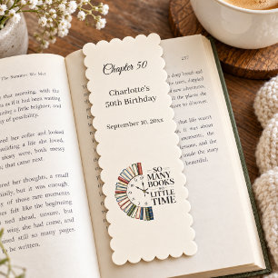 Cream book clock time Chapter 50 birthday favor Bookmarks