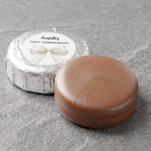 Cream bow name First Communion Dipped Oreo Cookie Favors