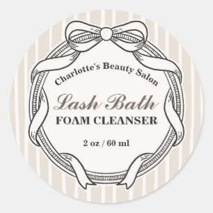 Cream Bows Lash Bath Extensions Product Label