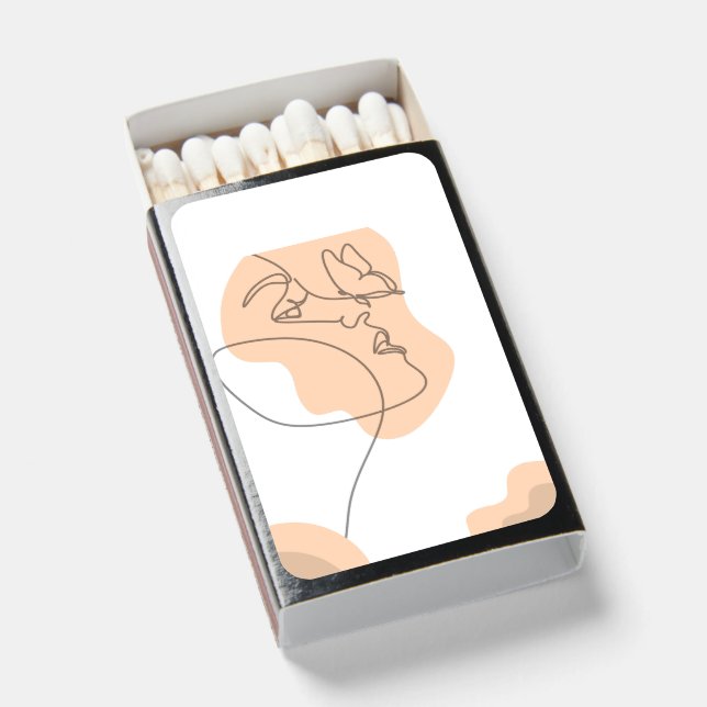 Cream Brown Abstract Best Matchbox Matchboxes (Front Open)