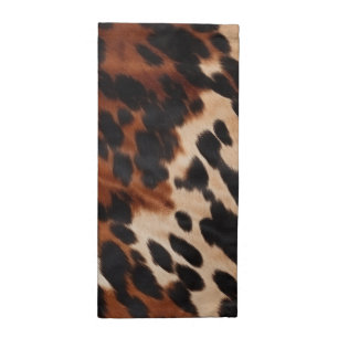 Cream Brown Black Cowhide Cloth Napkin
