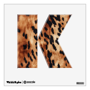 Cream Brown Black Cowhide Letter Wall Decal