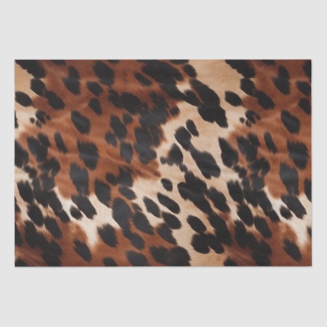 Cream Brown Black Cowhide Tissue Paper (Front)