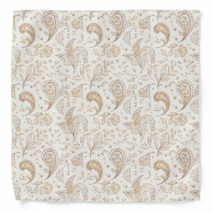 Cream Brown Boho Bohemian Bandana