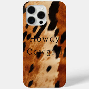 Cream Brown Cowhide Animal iPhone 15 Pro Max Case