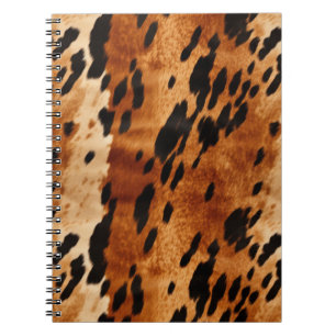 Cream Brown Cowhide Animal Notebook